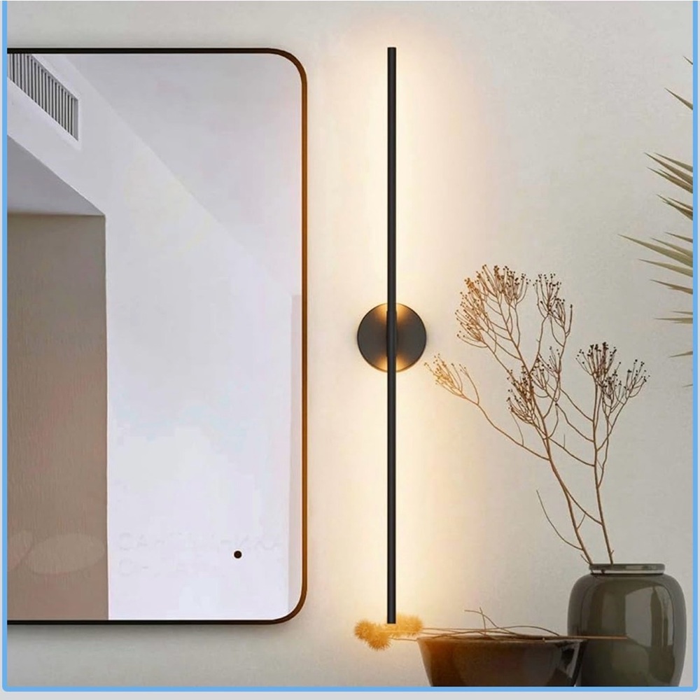 40In Hardwired Modern Wall Sconce for Bathroom Black Vanity